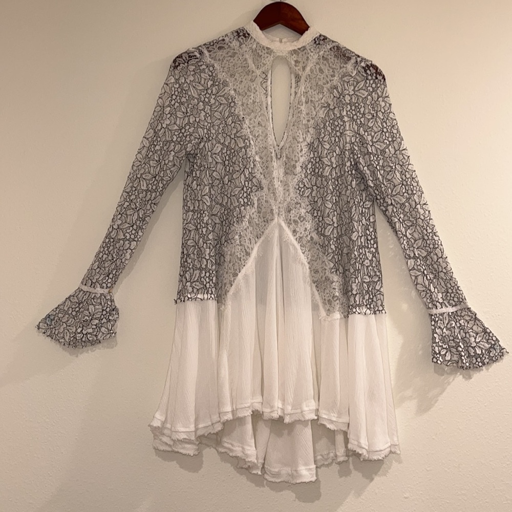 Free People ‘Tell Tale Cutout’ Lace Tunic Mini Dress - Picture 4 of 15